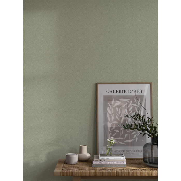 Smulan wallpaper with a subtle little flower, which is both modern and classic.