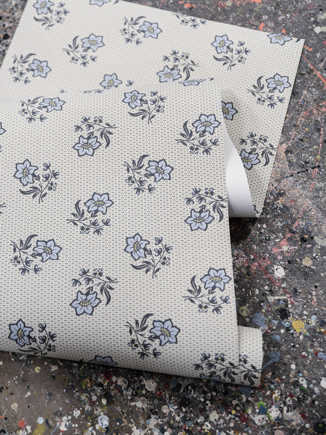 A beautifully stylistic floral wallpaper. Borrowed from an old Chinese woodblock printed textile, but with clear European influences.