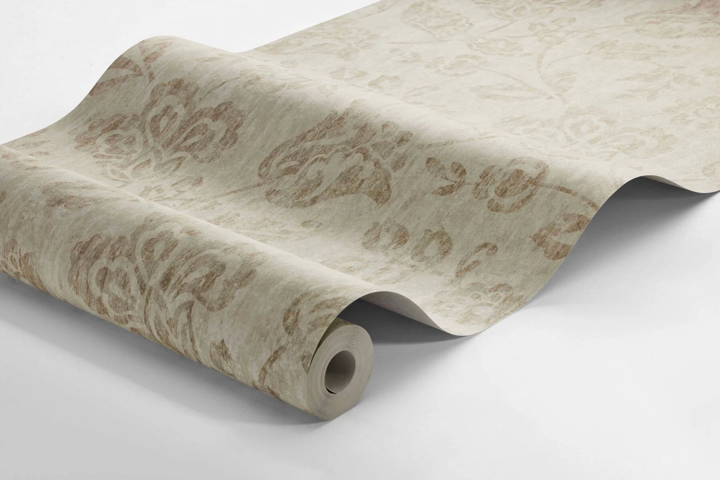 Create a serene and luxurious atmosphere with our Cornelia wallpaper in warm beige tones.