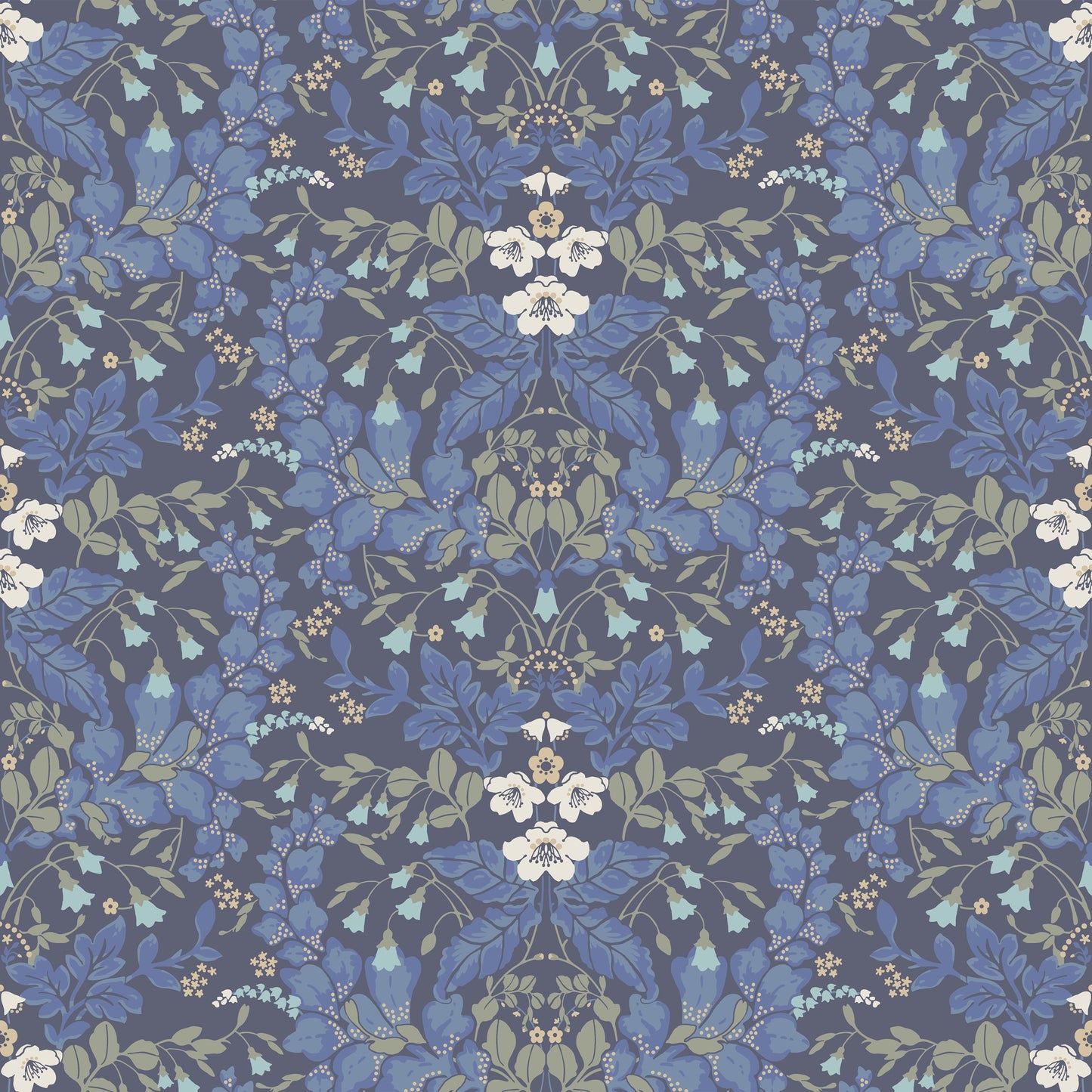 In the wallpaper pattern Saga, the forest's plants are brought to life.