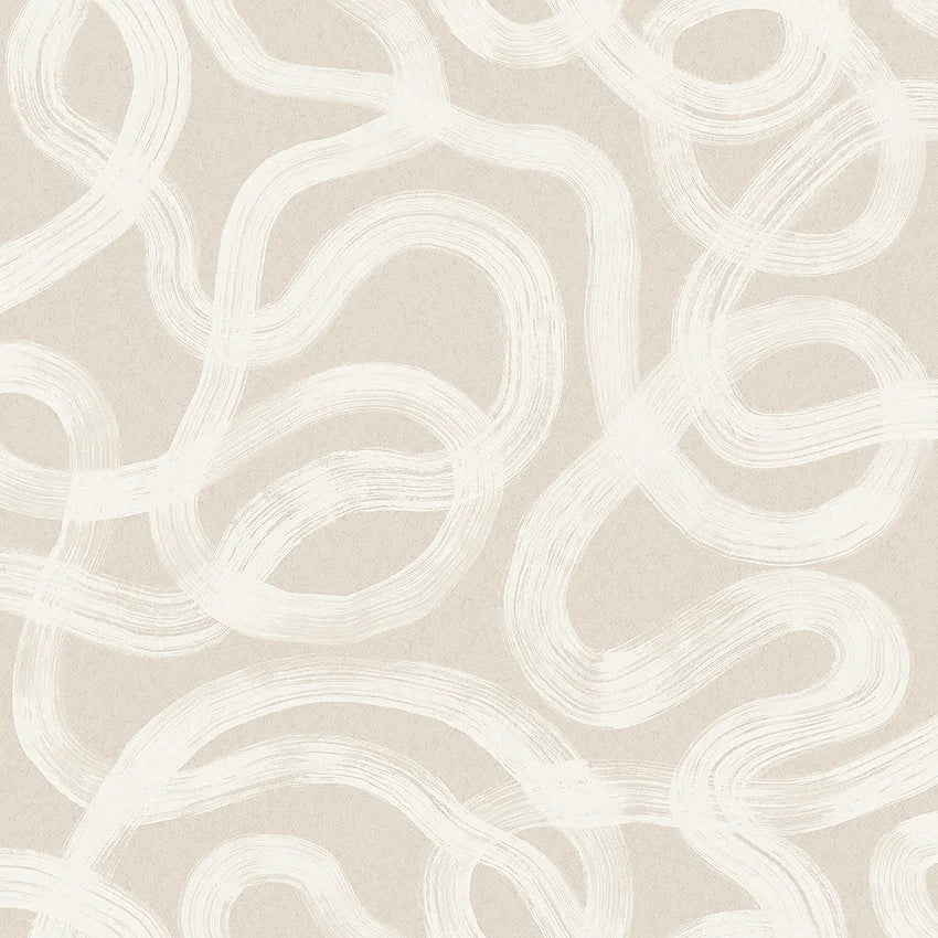 Experience the serene elegance of our Curve wallpaper with white detailing on a soft putty white backdrop.