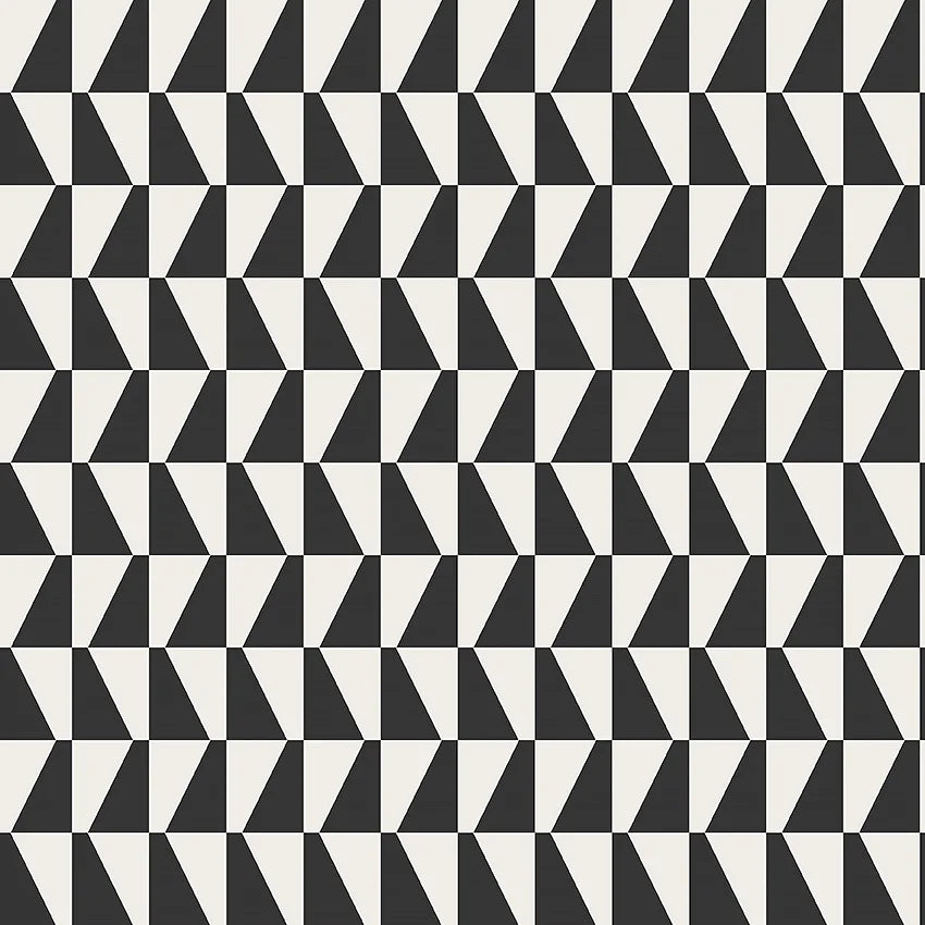 Highlighting a timeless pattern by designer Arne Jacobsen, our Trapez wallpaper in black and white offers a simple yet stylish touch.