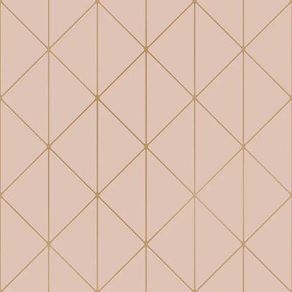 Colored in dazzling gold on a floral pink palette, our Diamonds wallpaper adds a touch of glamour to your space.