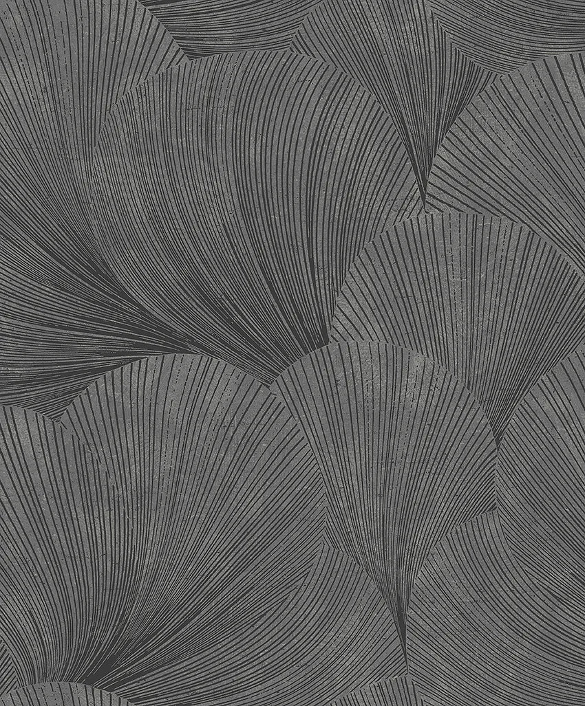 Colored in a dark and granite grey tones with contrasting hints of glittering gold, our Mirage wallpaper features a soft graphic pattern to match its chic and stylish palette.
