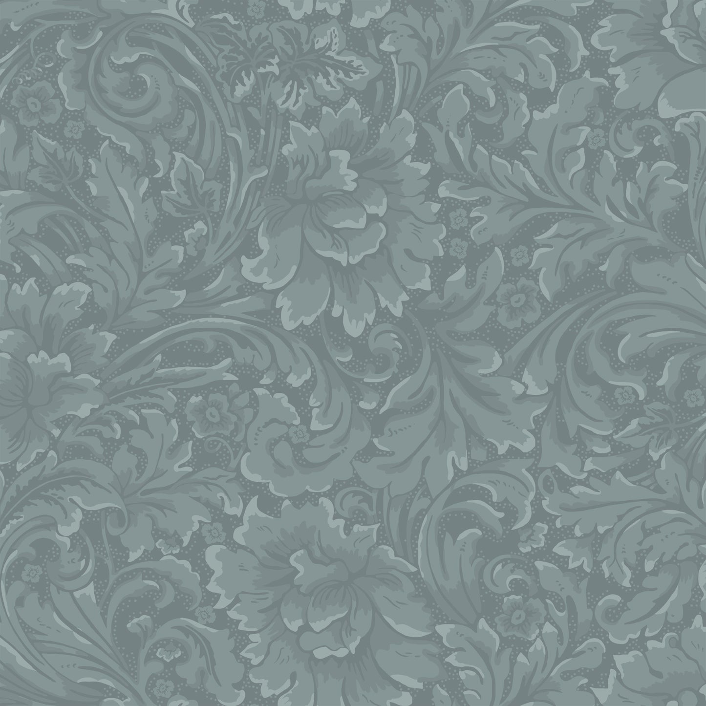 In a blend of fantasy and tradition on wallpaper, leafy tendrils and ornaments intertwine.