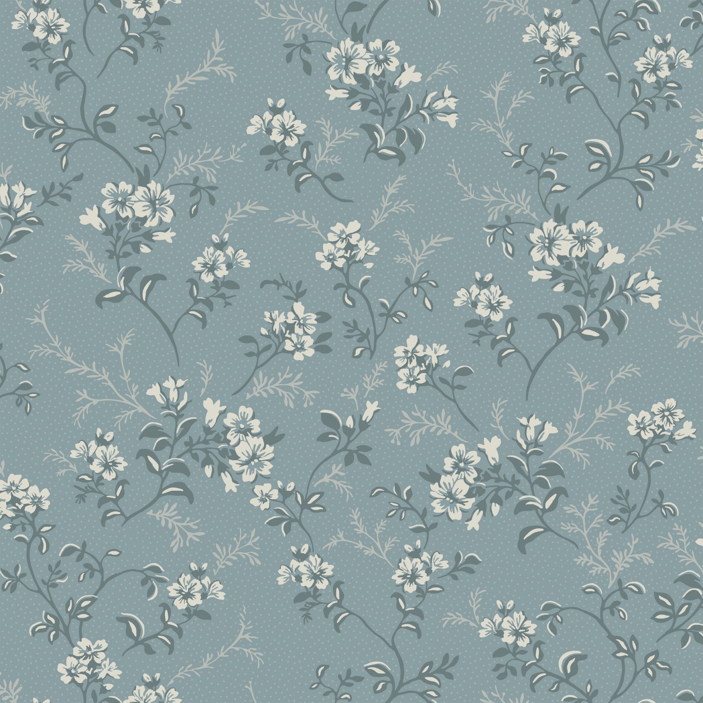 Sonja is a classic floral wallpaper with a modern twist. Light flowers on stems and dots spread across the surface.