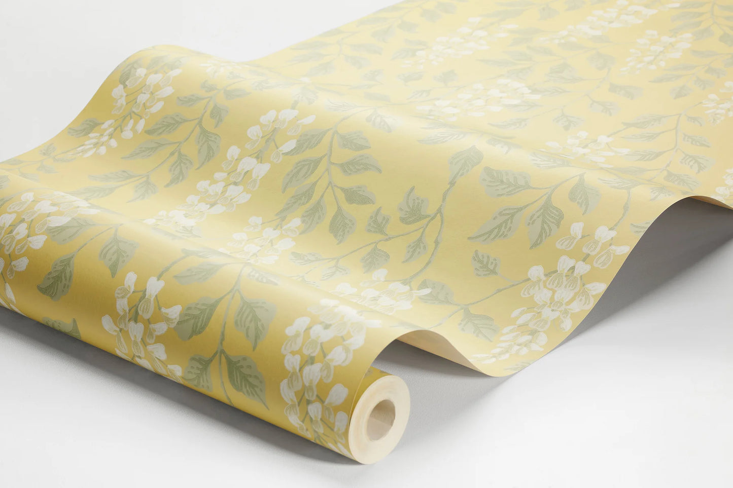 Infuse energy and positivity into your space with our Blåregn wallpaper set on a sunny and hopeful yellow background.