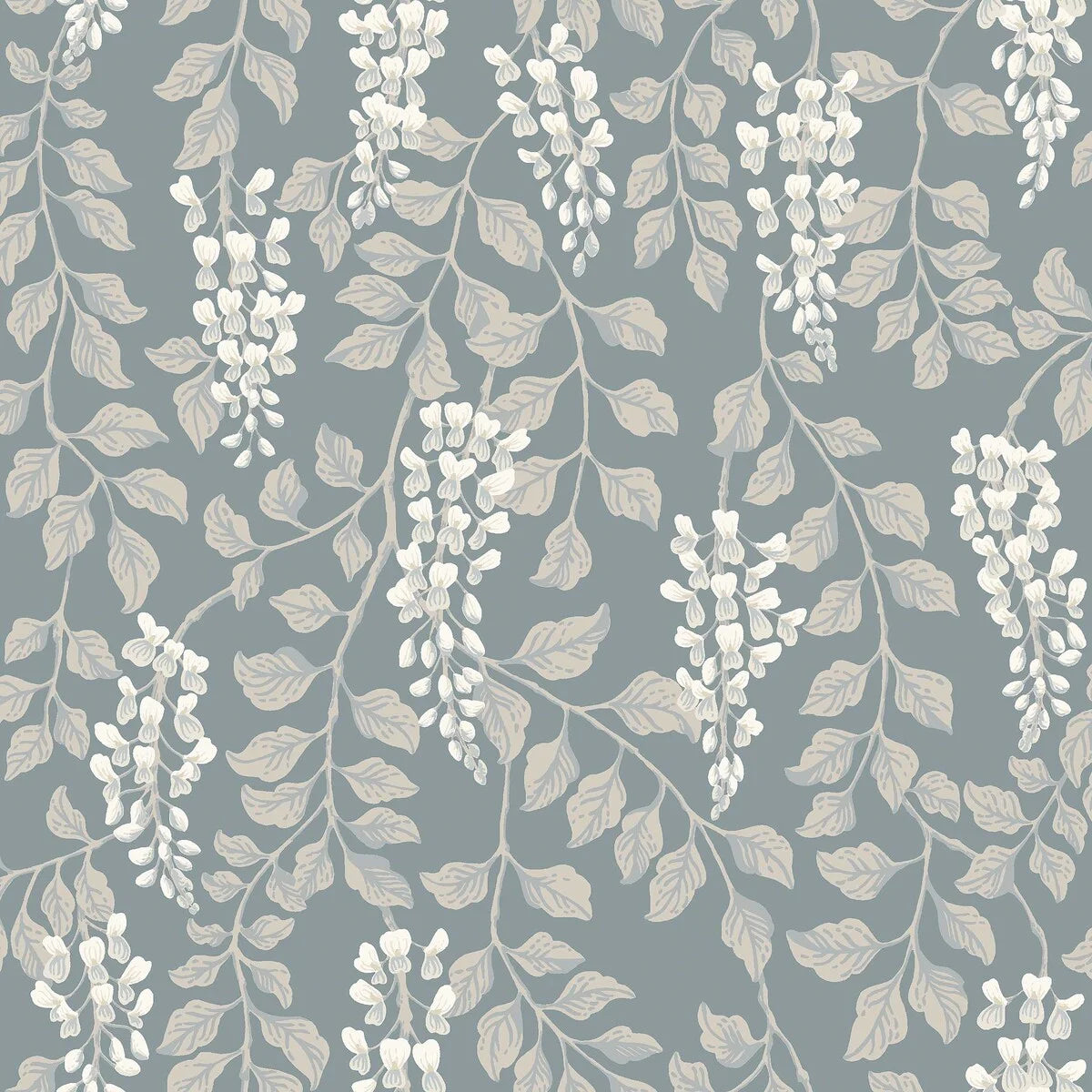 Transform your interior into a dreamy haven with our Blåregn wallpaper in beautiful blue tones.