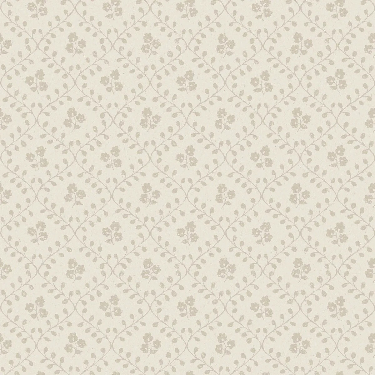 Subtle and sophisticated, our Idun wallpaper features a warm beige background with tone-on-tone beige flowers encased by a decorated yet dainty winding trellis.