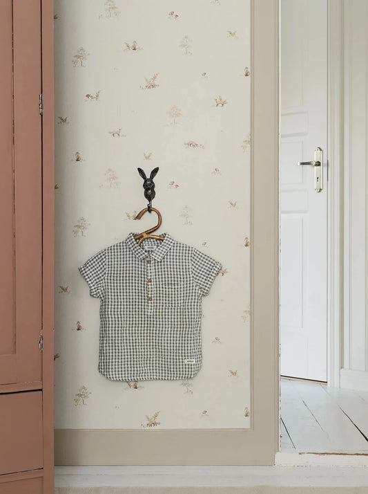 Created in with Swedish lifestyle brand Newbie, hang Little Fox wallpaper in your child’s bedroom, play area or study for a touch of charm and interest.