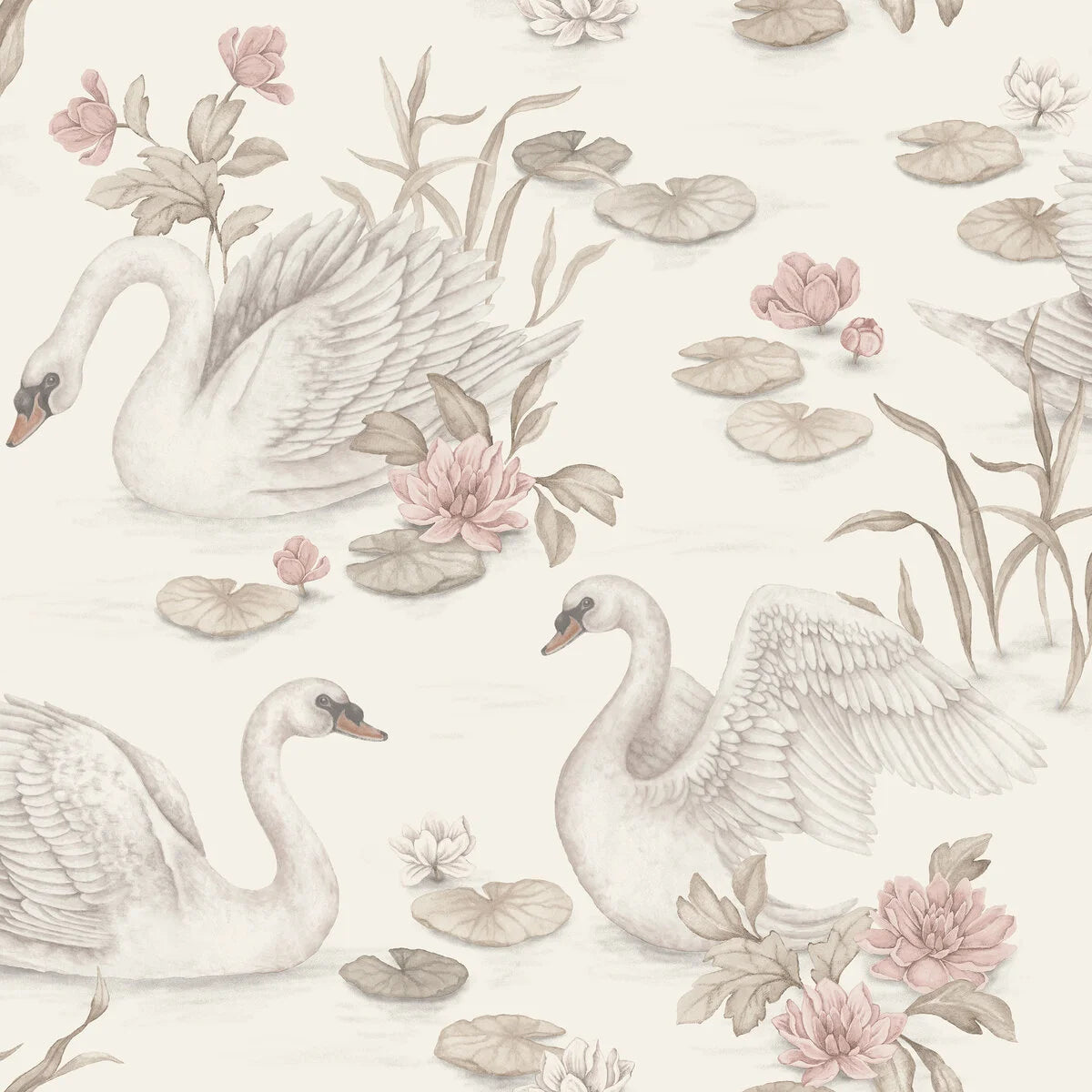 This delightful Lily Swan wallpaper comes from a collaboration between Boråstapeter and Swedish lifestyle brand Newbie.