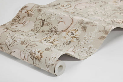 Our Magic Forest children’s wallpaper in soft natural tones of beige and linen, exudes a calm and soothing character.