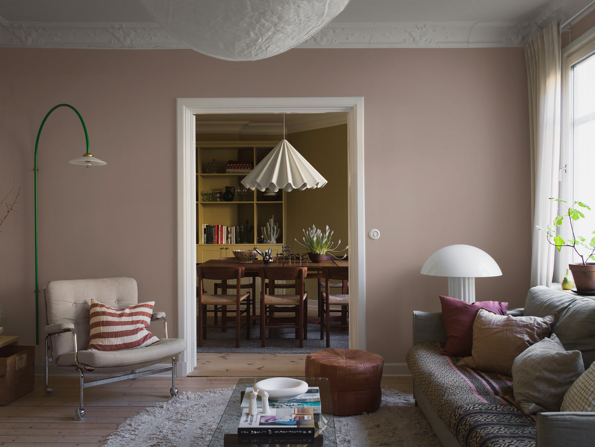 Old Rose is a muted, deep Pink wallpaper with a warm and sophisticated expression.