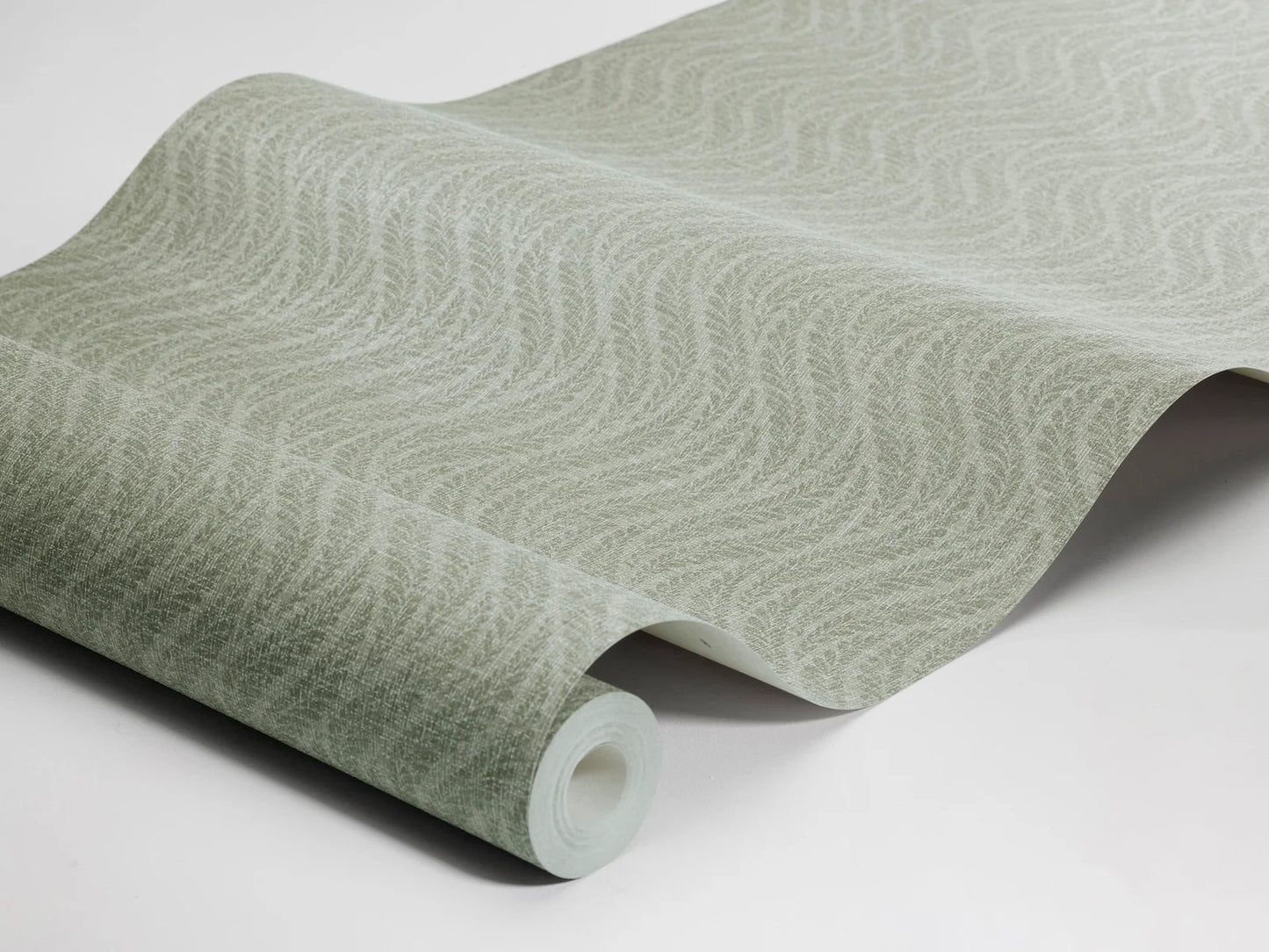 Our Little Fern wallpaper in lime blossom green infuses spaces with a fresh and vibrant charm.