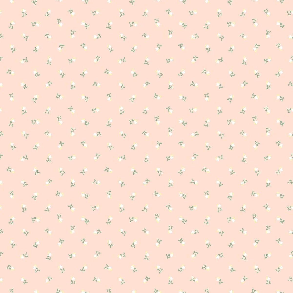 Colored in a pink palette with green and white detailing, our Petite Chérie wallpaper blends timeless expression with playful charm.