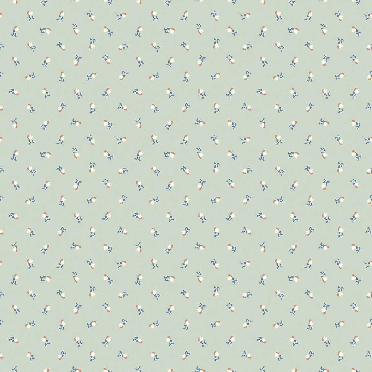 Colored in a fresh green palette with blue, white and red accents, our Petite Chérie wallpaper exudes a vibrant, modern energy.