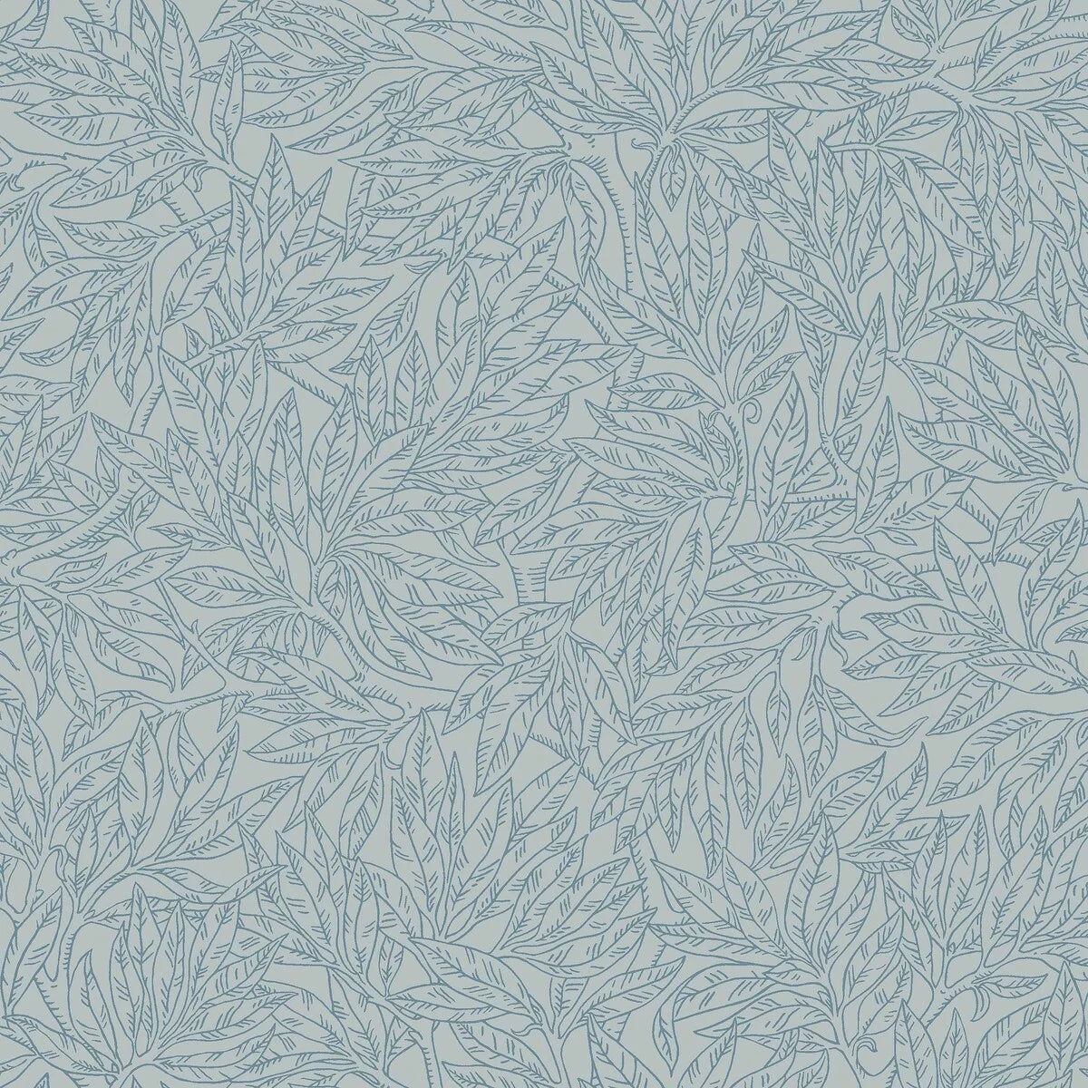 Colored in mild blue tones, this Salix Alba wallpaper graces walls with its gentle, calming presence.