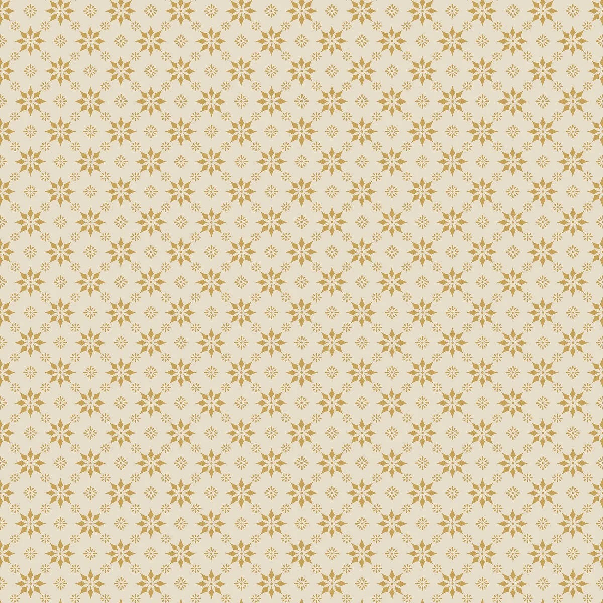 Like a vintage night sky, our Stella wallpaper scatters small ochre-yellow stars across a naturally colored backdrop.