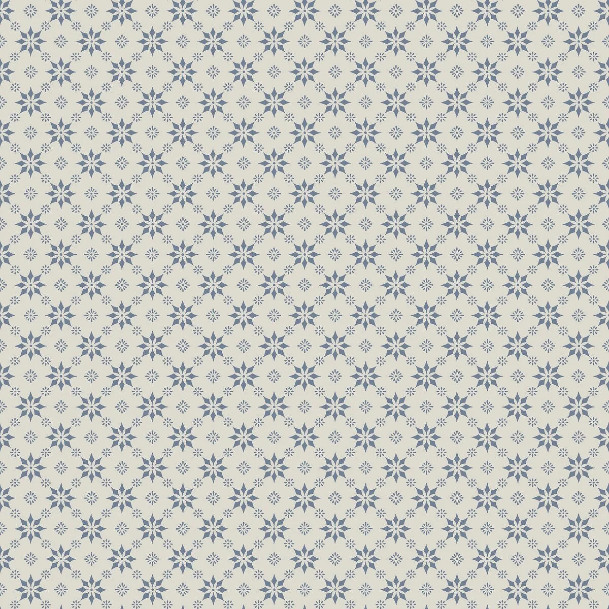 Set on a natural background with muted blue detailing, our Stella wallpaper balances structure and whimsy perfectly.