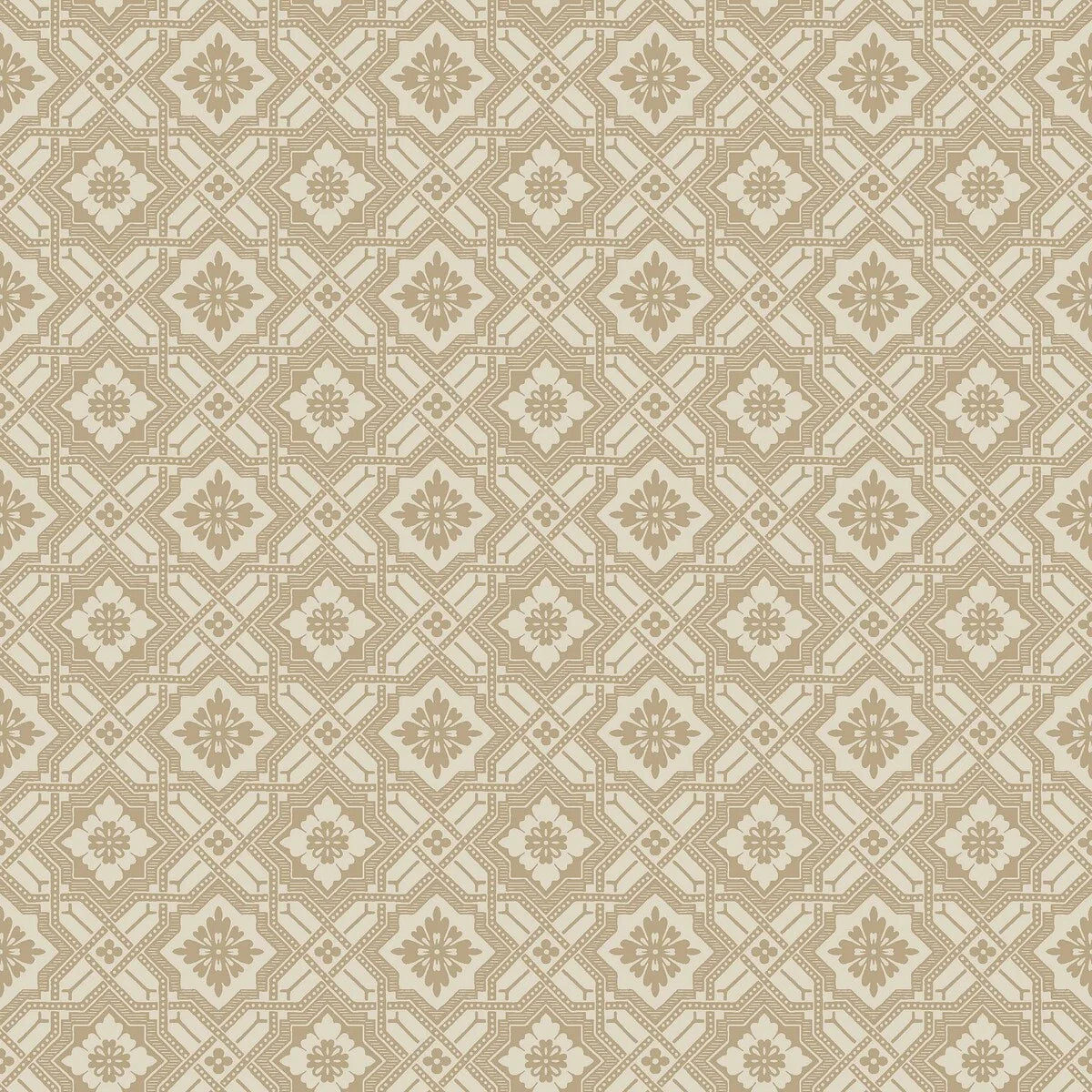 Colored in the golden beige tones of the original pattern, our Friedrich wallpaper is ideal for hanging on the ceiling, as well as walls.