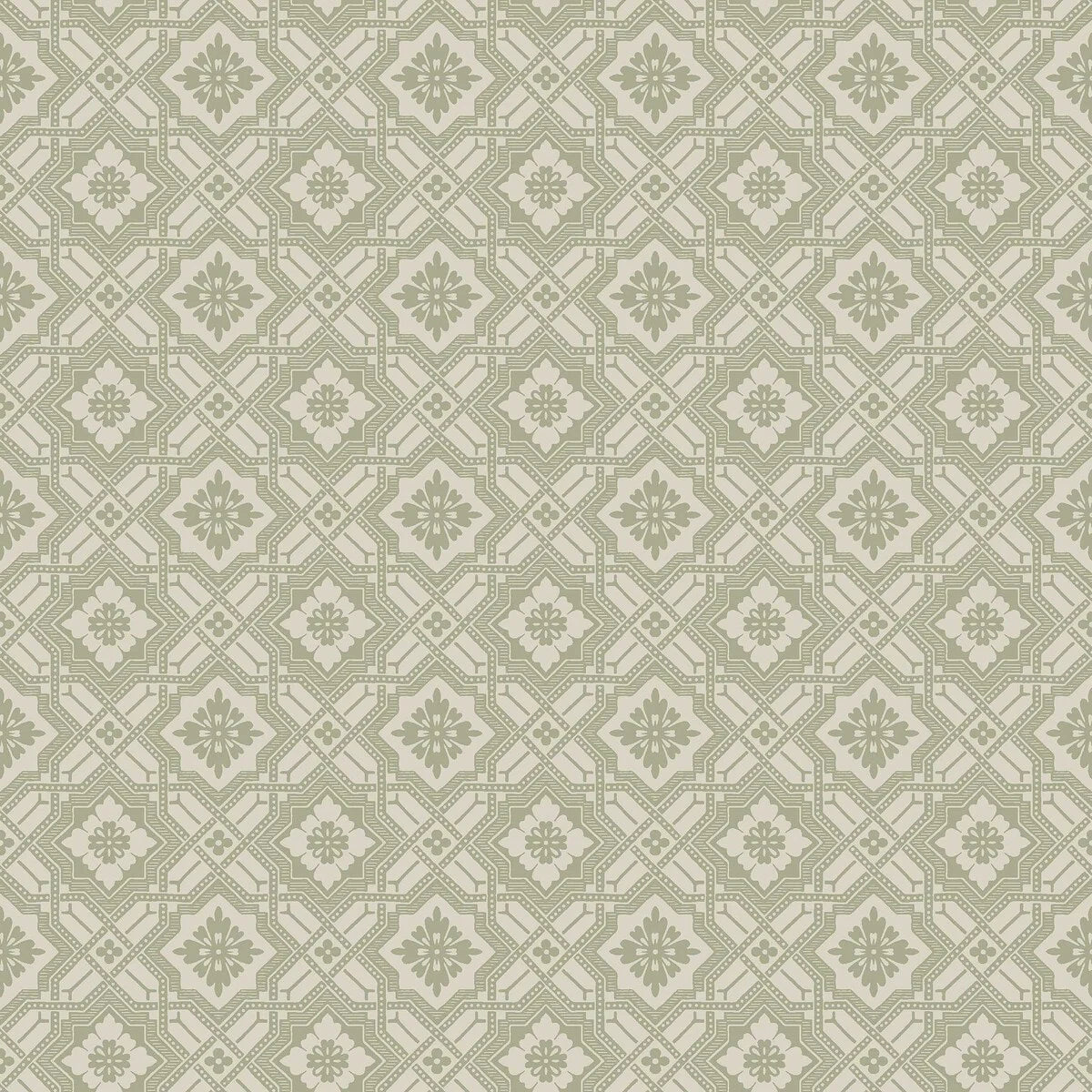 Colored in a mild green tone, our Friedrich wallpaper adds soft yet ordered charm to its surrounding space.
