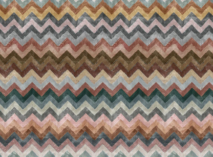 Wallpaper Chevrons, a classic zigzag pattern and a contemporary earthy color palette. 