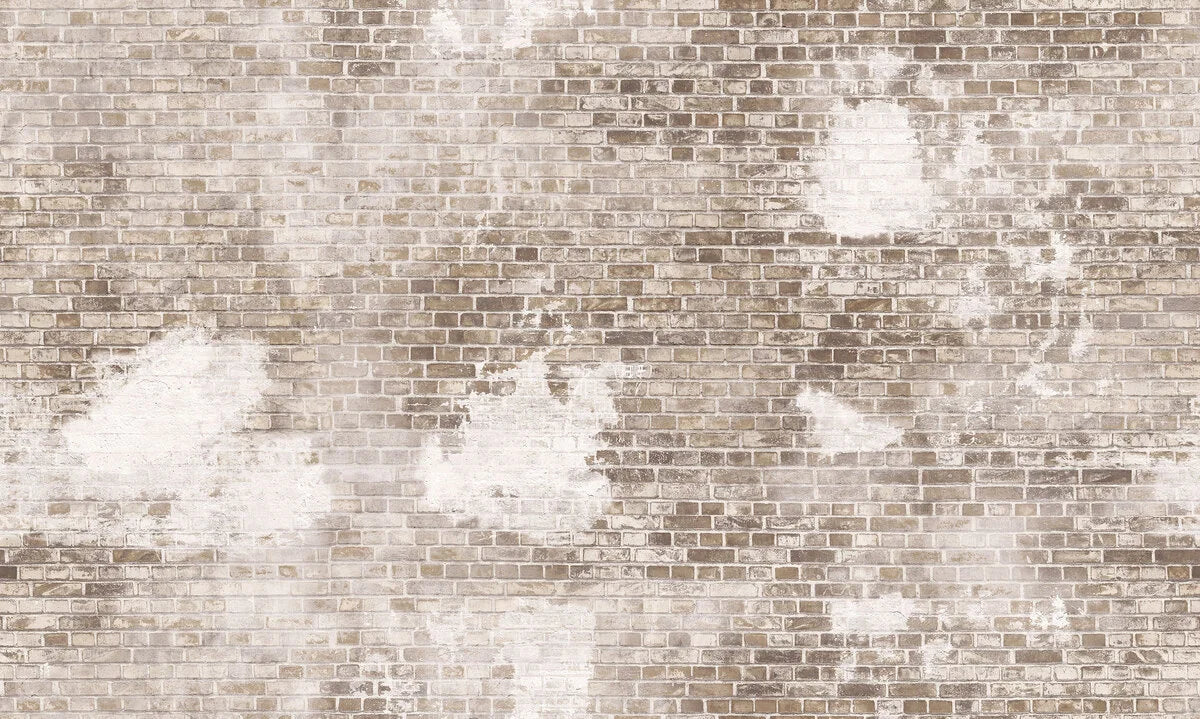Colored in shades of beige and grey, our Weathered Bricks wallpaper recreates the stone interiors of aged warehouse buildings bringing a New York loft style to your home.