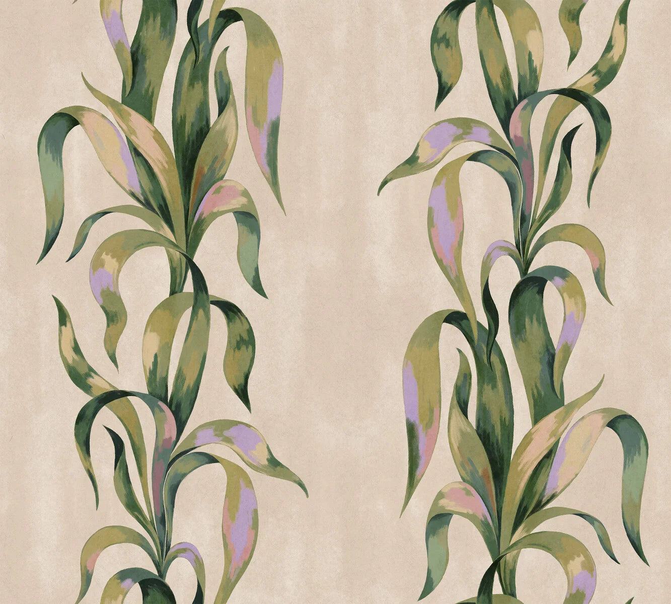 Agave is a modern wallpaper featuring a stylized pattern of bold agave leaves reaching toward the ceiling, creating a wonderful sense of space in the room.