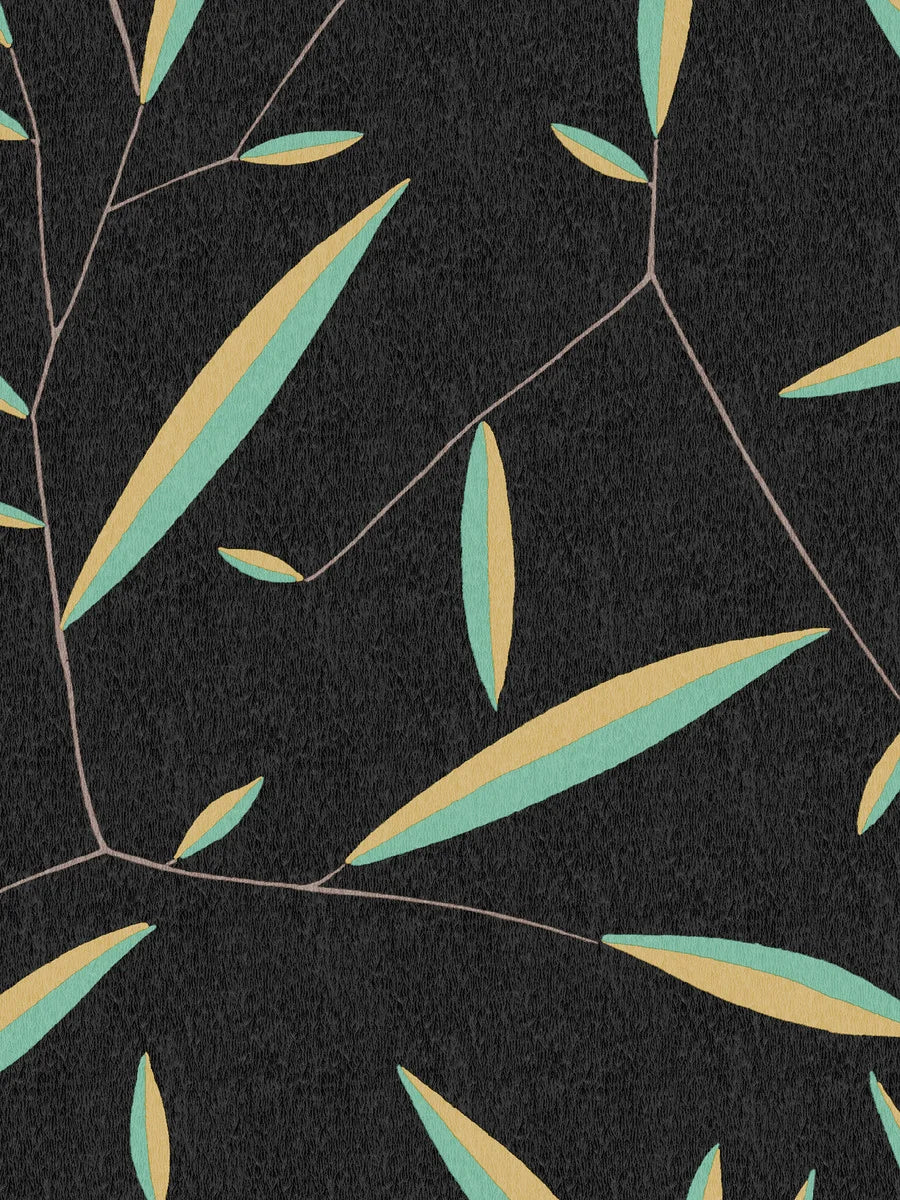 Designed by Dagobert Peche, this Daphne wallpaper features stylized laurel leaves and takes inspiration from the Greek mythological nymph of the same name.