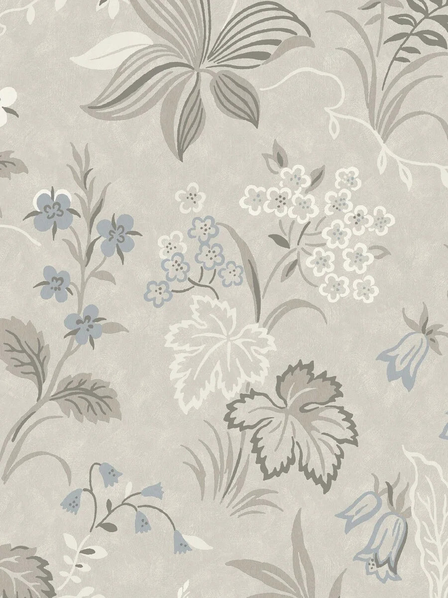 Folklore Grand is an enlarged digital print of the rustic 1950s Folklore wallpaper. The charming, hand-painted pattern takes on a bolder character in its new, larger scale.