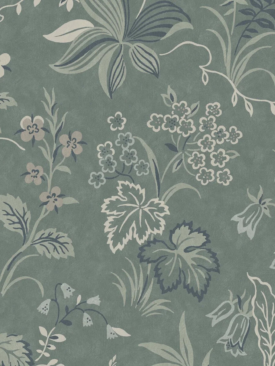 The large-scale digital print captures every nuance of the hand-painted design and gives this 1950s wallpaper a completely new expression.