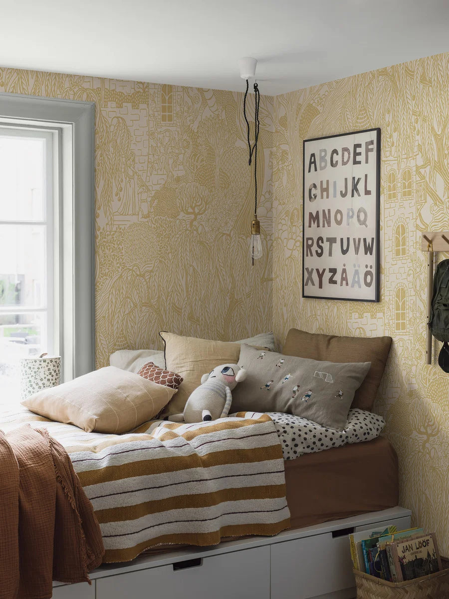 Kingdom of the Willow Grand is an enlarged digital print of one of our most beloved children’s wallpapers.