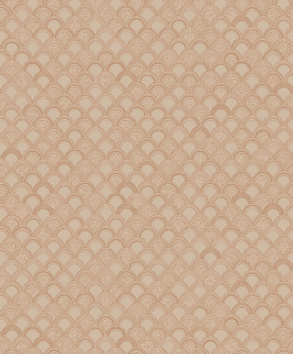 Warm and harmonious, our Birgit wallpaper is colored in terracotta and apricot tones reminiscent of sun-kissed sand and bricks.