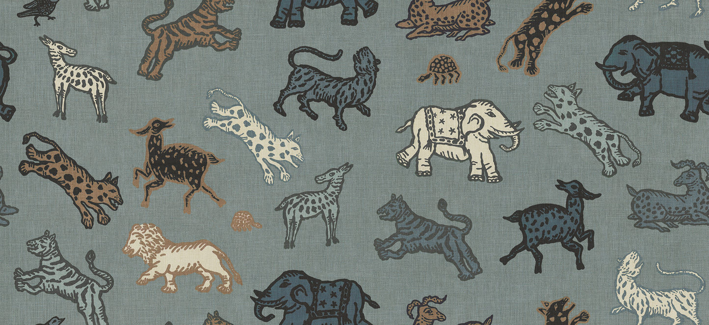 A true Sandberg classic. Inspired by Indian tapestries, these imaginative animals on a rich red background lend an international feel with a tone that is both playful and becoming.