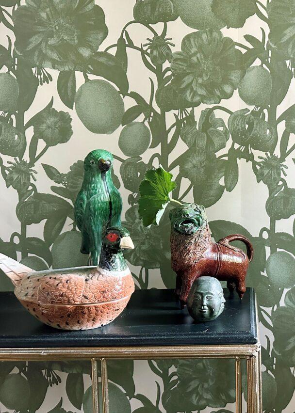 The Firenze pattern is a tribute to Italy and its beauty. Previously launched as a fabric in completely different colors, this pattern with its lovely flowers and fruits offers a new twist in true Studio Lisa Bengtsson style with a small insect hidden among the lush plants. Now the pattern is also available as wallpaper in wonderfully magical blue and a green tone.