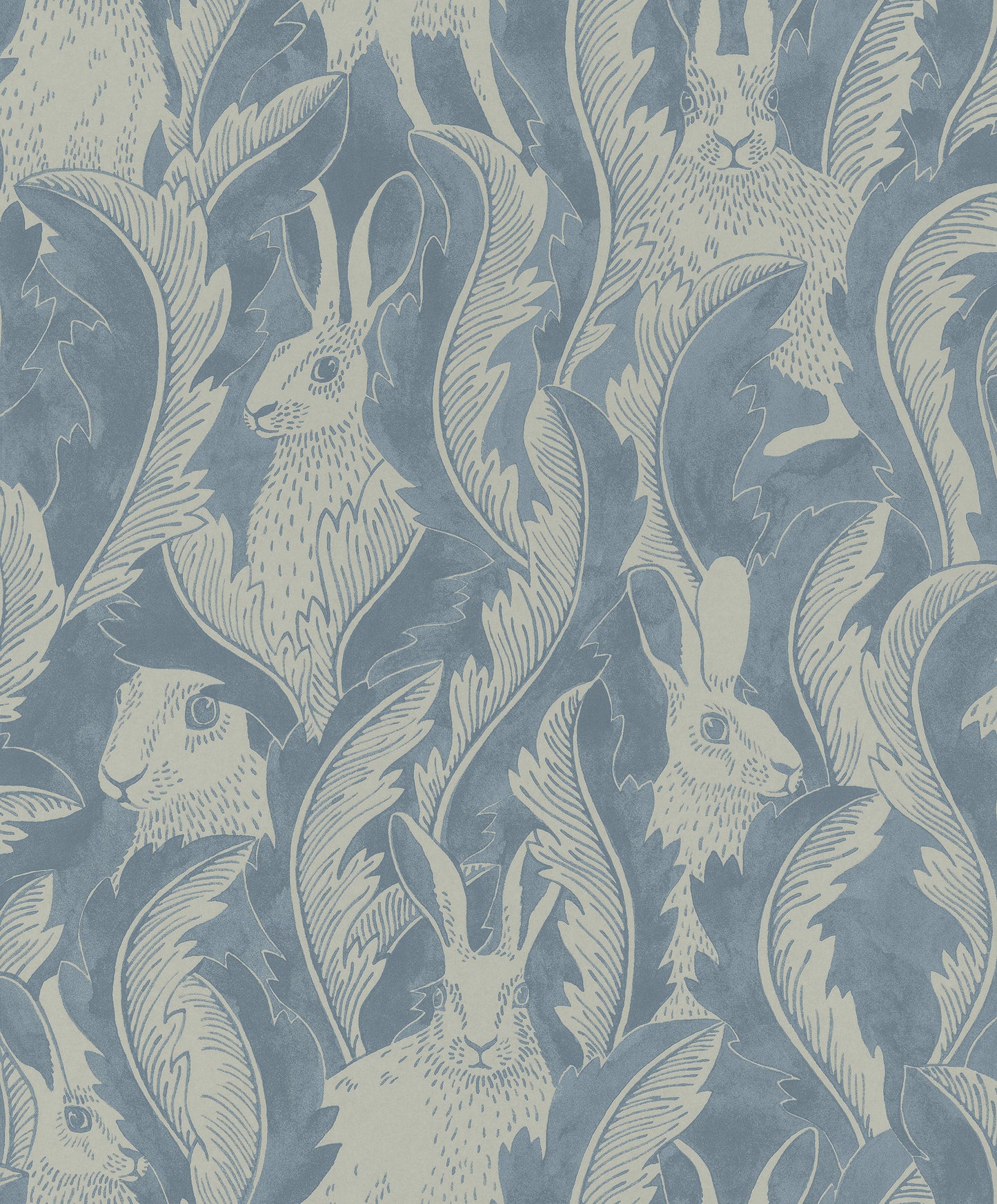 Cute and mysterious. Hares have always been fascinating to Emma von Brömssen and in this wallpaper design with inspiration from the world of the fairytales they have the prominent role.