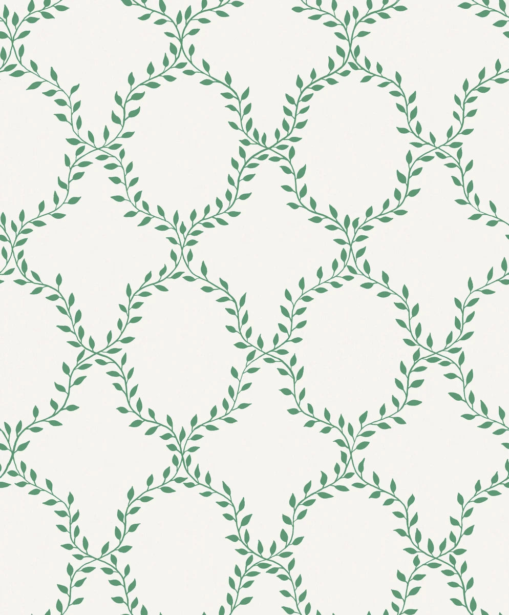Our beloved wallpaper design Wilma brings to mind wreaths but in colors with an international feel.
