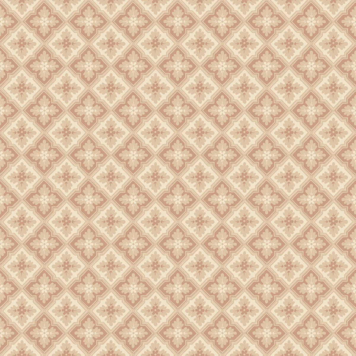 This classic trellis was one of the most popular wallpaper patterns of the 1800s and likely originally covered a ceiling. Today it decorates the walls just as beautifully. The color scheme, Terracotta, comes in lovely tones of red terracotta and beige.
Designed by Studio Sandberg