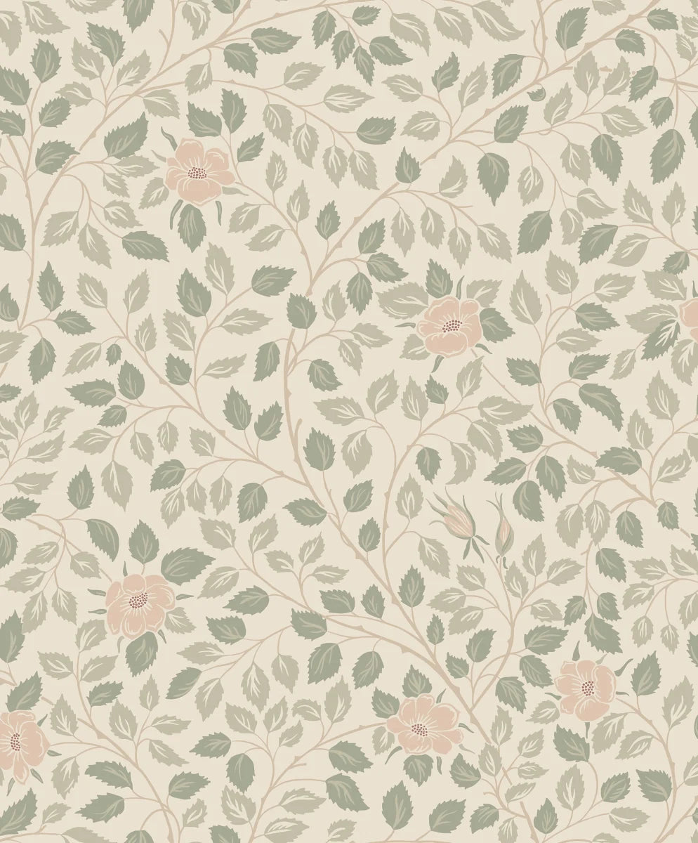 The Castle Rose wallpaper pattern is named after our Swedish royal family's summer residence, Solliden on Öland.