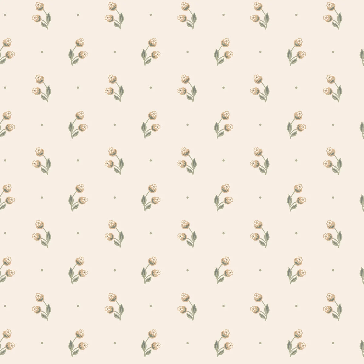 In the wallpaper Siv, we took a closer look at the berries on the hawthorn trees. The small clusters create a friendly, decorative impression, beautifully matching more patterned designs.