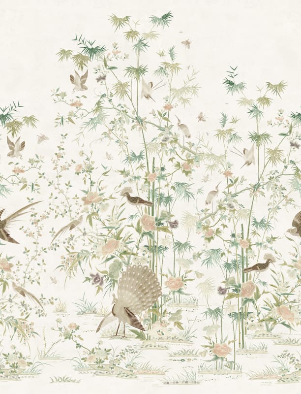 Chinoiserie Garden, Light Green - S10543 Mural
