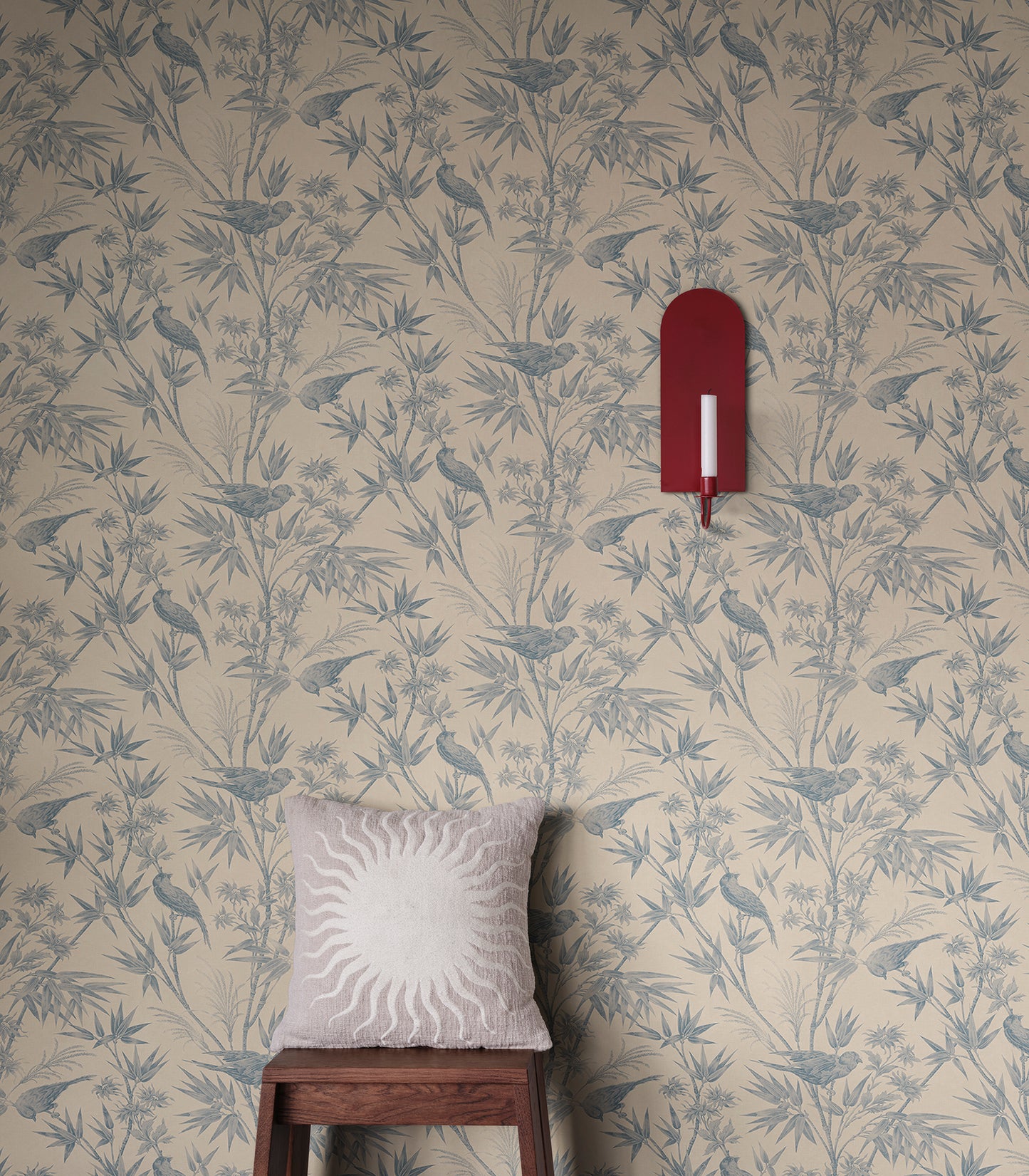 This wallpaper showcases enchanted natural elements such as birds and flora, rendered in delicate hues.