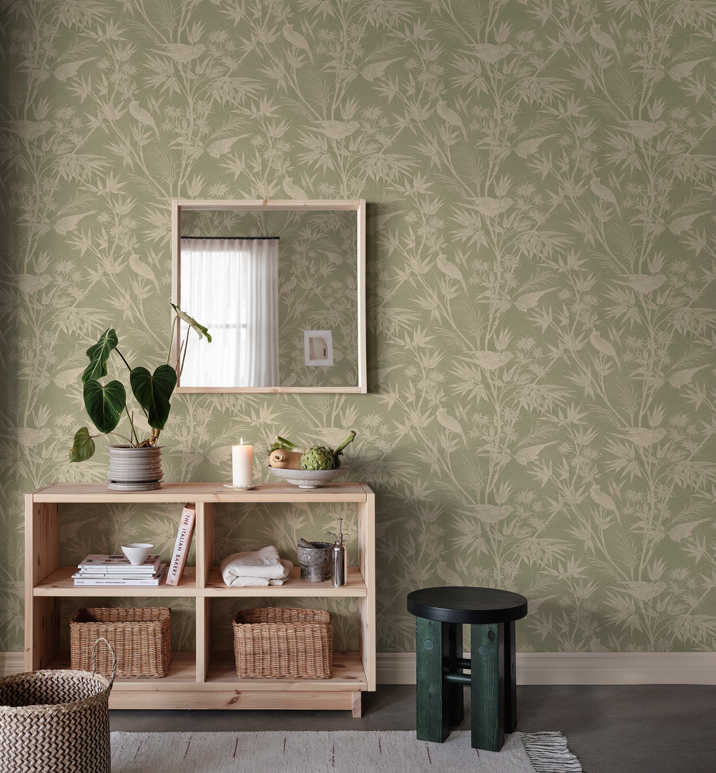 Celeste wallpaper breathes elegance into any room with its intricate design inspired by classic toile.