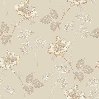 Celebrate the everyday beauty of our Valborg wallpaper in mild neutral tones of brown and grey.