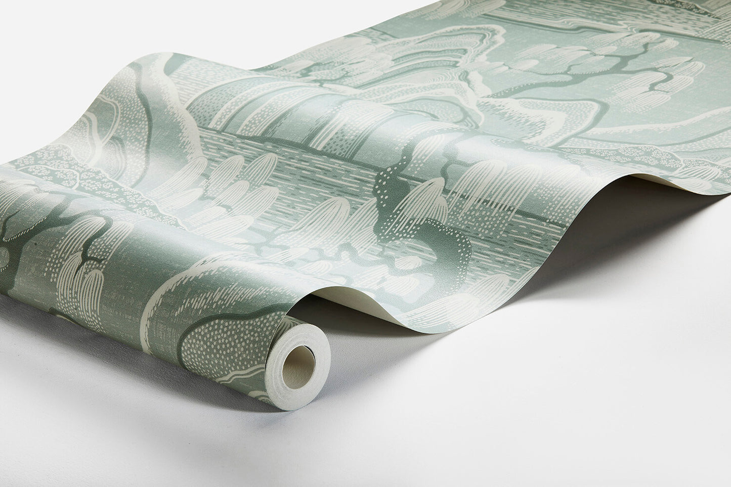 Featuring an intricate, hand-painted print from Noomi Spange, our Indigo Garden wallpaper in green creates a timelessly lovely interior for you to enjoy.