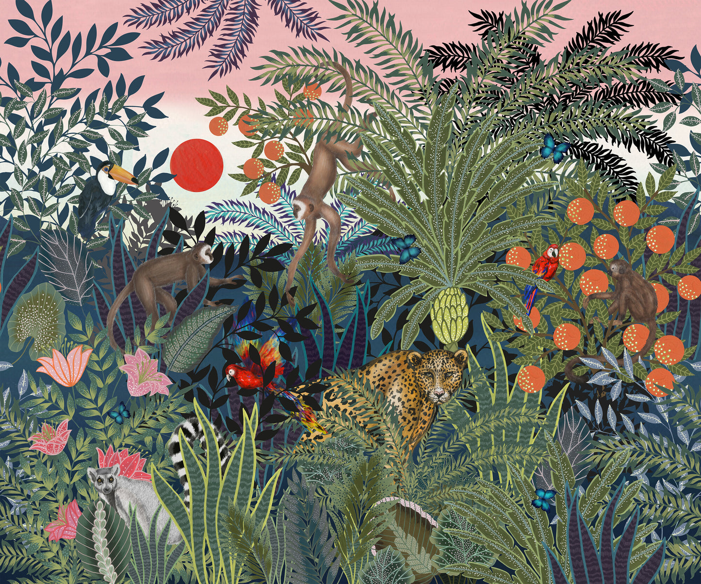 Jungle Wall Animals - 9426W Mural