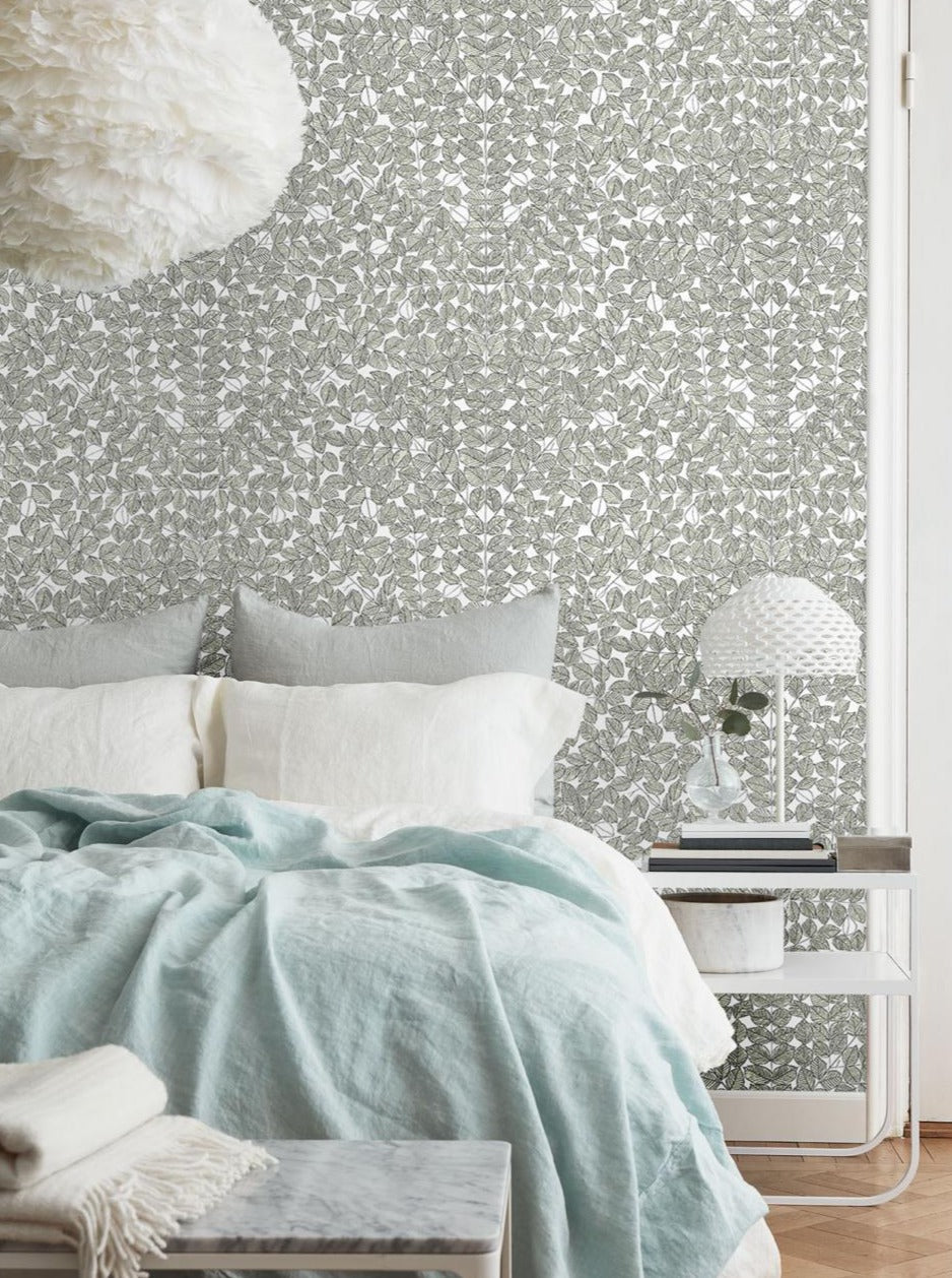 The wallpaper pattern is based on Viola Gråsten's original textile sketches that she made in 1964.