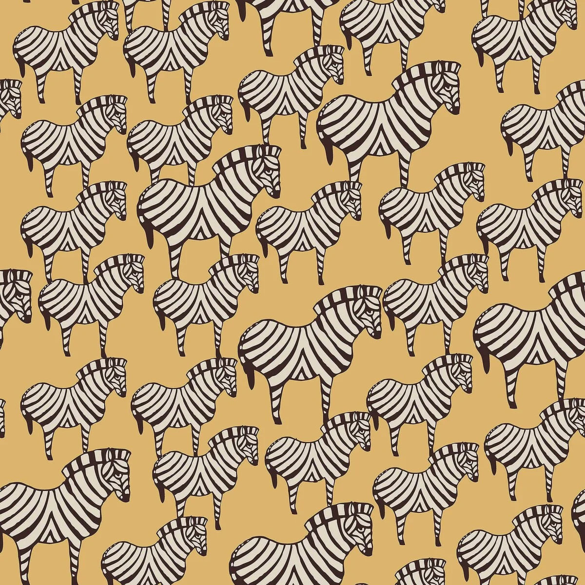 Lisa Larson’s beloved 1957 ceramic zebra is given new life in this striking Zebra wallpaper.