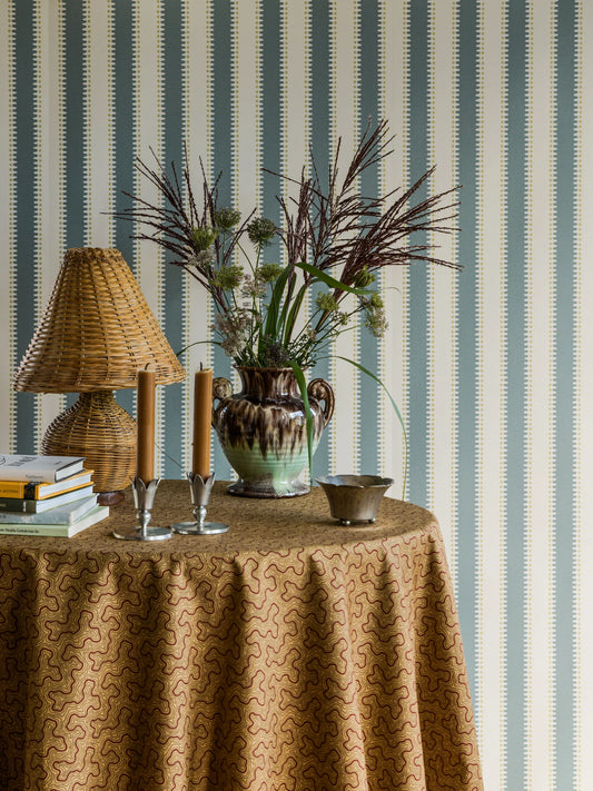  Make a stripe with jagged edges, add some dots and you’ll get a decorative, more playful striped wallpaper. 
