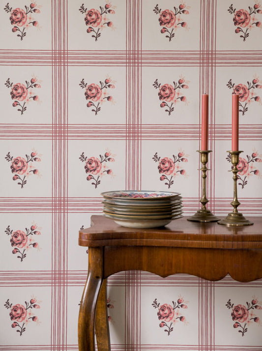 This rose is borrowed from an 18th-century Swedish wallpaper.